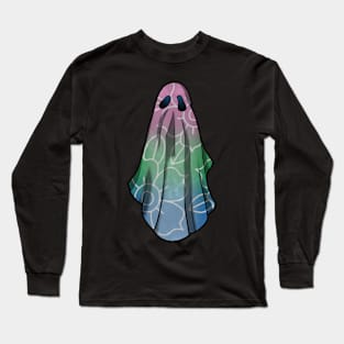 Polysexual Pride Flowery Ghost Long Sleeve T-Shirt